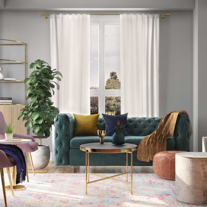 Contemporary, Eclectic, Glam Living Room Design by Havenly Interior Designer Apoovra