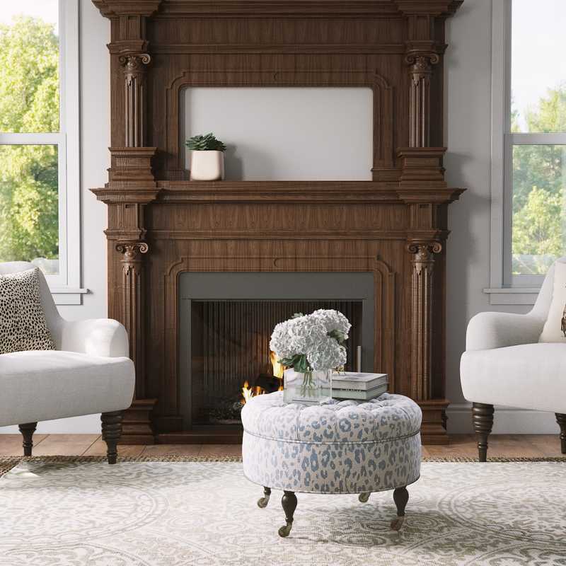 Farmhouse Living Room Design by Havenly Interior Designer Austin