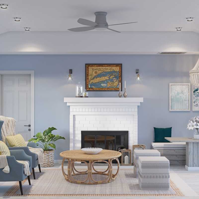 Coastal Living Room Design by Havenly Interior Designer Kelsey