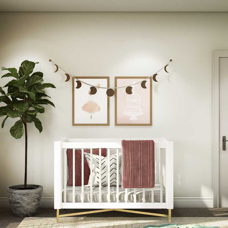 Bohemian, Midcentury Modern, Scandinavian Nursery Design by Havenly Interior Designer Kyla