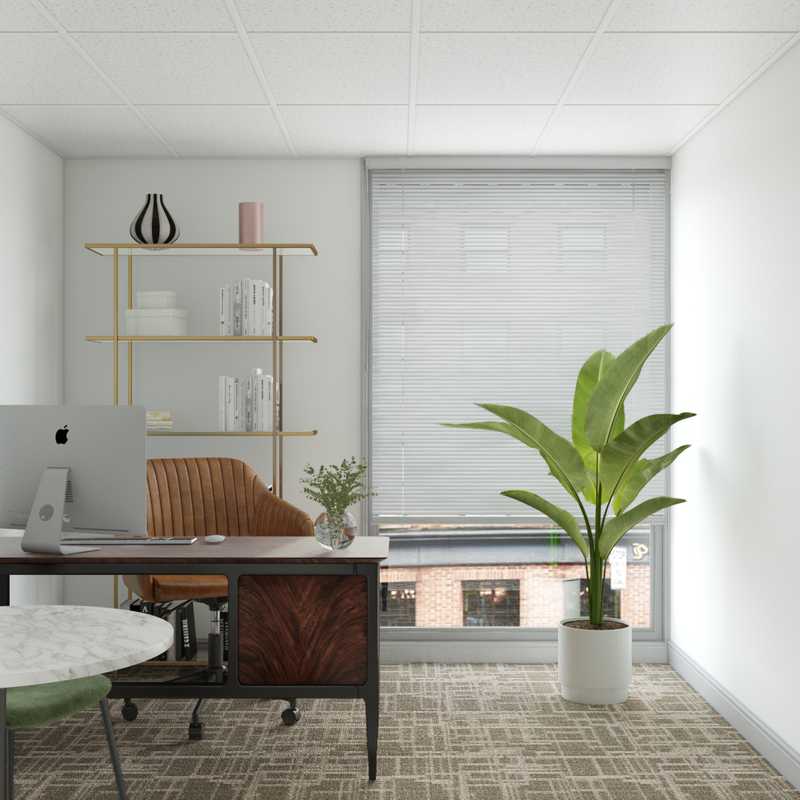 Glam, Industrial Office Design by Havenly Interior Designer Maria