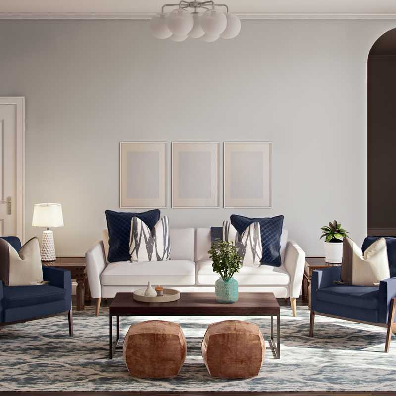 Eclectic, Global, Midcentury Modern Living Room Design by Havenly Interior Designer Erin