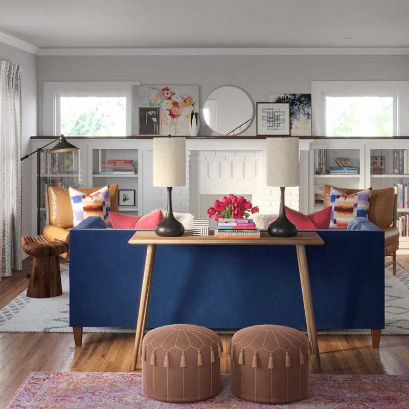 Eclectic, Bohemian, Midcentury Modern Living Room Design by Havenly Interior Designer Annie