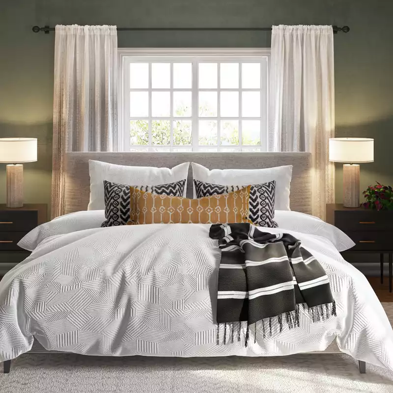 Bohemian, Midcentury Modern, Scandinavian Bedroom Design by Havenly Interior Designer Ella