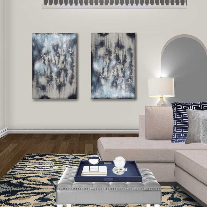 Contemporary, Glam, Transitional Living Room Design by Havenly Interior Designer Kristin