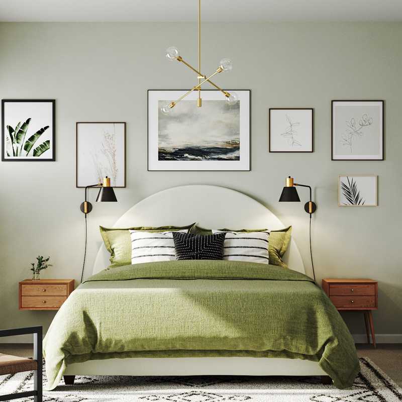 Bohemian, Midcentury Modern, Scandinavian Bedroom Design by Havenly Interior Designer Delia