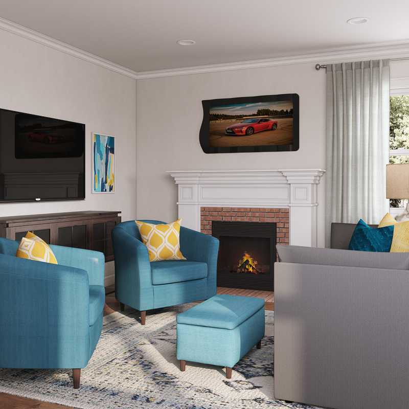Transitional Living Room Design by Havenly Interior Designer Erin