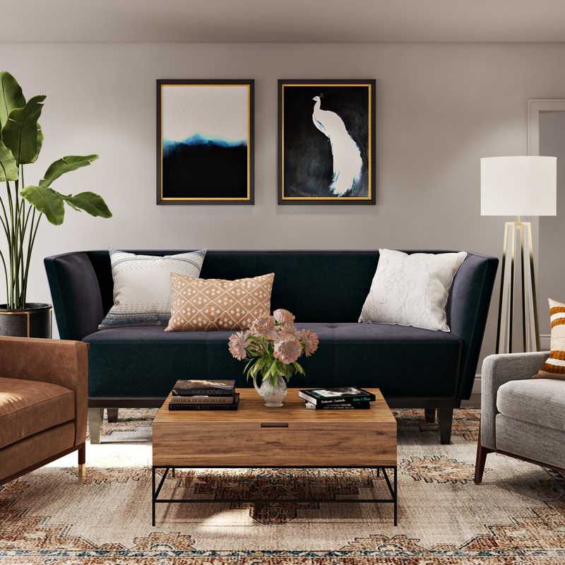 Eclectic, Bohemian Living Room Design by Havenly Interior Designer Chelsey