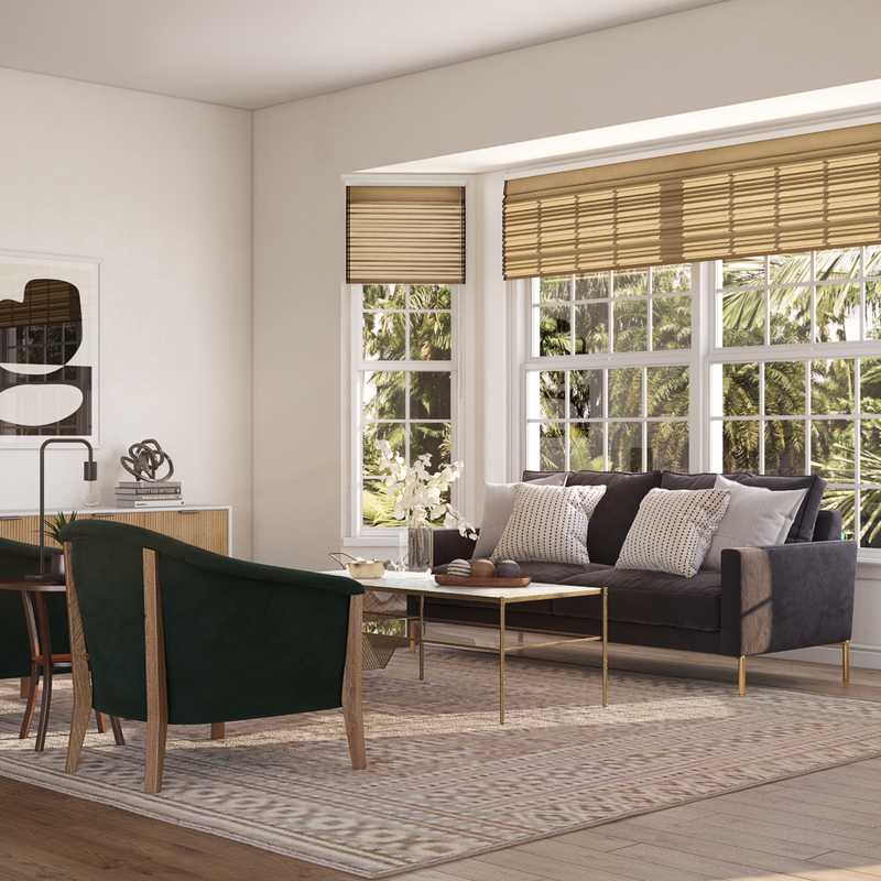 Contemporary, Coastal, Industrial Living Room Design by Havenly Interior Designer Amelia