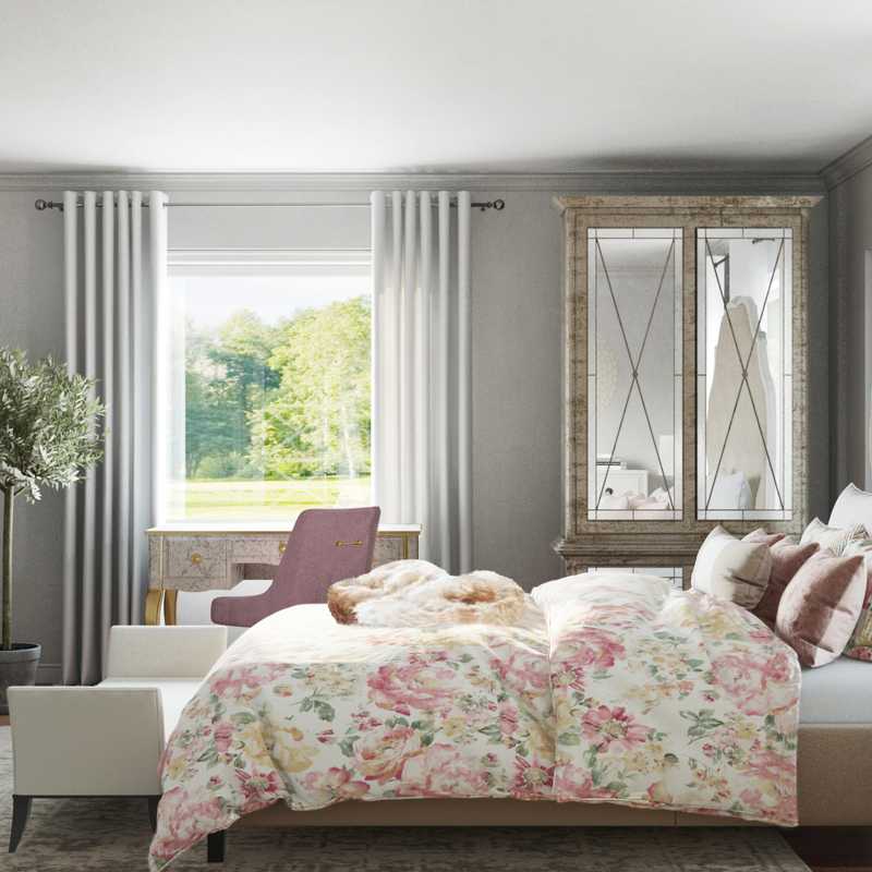 Glam, Transitional Bedroom Design by Havenly Interior Designer Diana