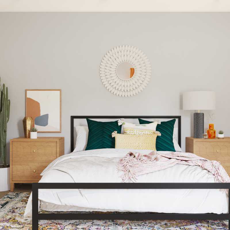 Eclectic, Bohemian, Glam, Global, Midcentury Modern Bedroom Design by Havenly Interior Designer Taelor