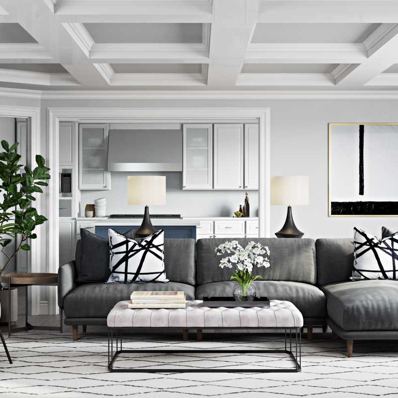 Contemporary, Modern Living Room Design by Havenly Interior Designer Isaac