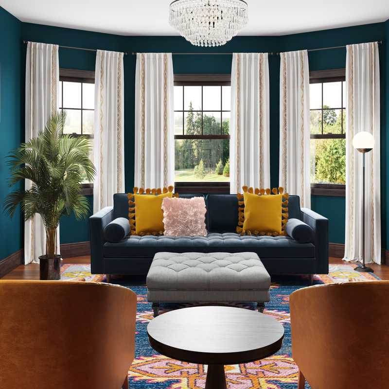 Eclectic, Bohemian Living Room Design by Havenly Interior Designer Adrian