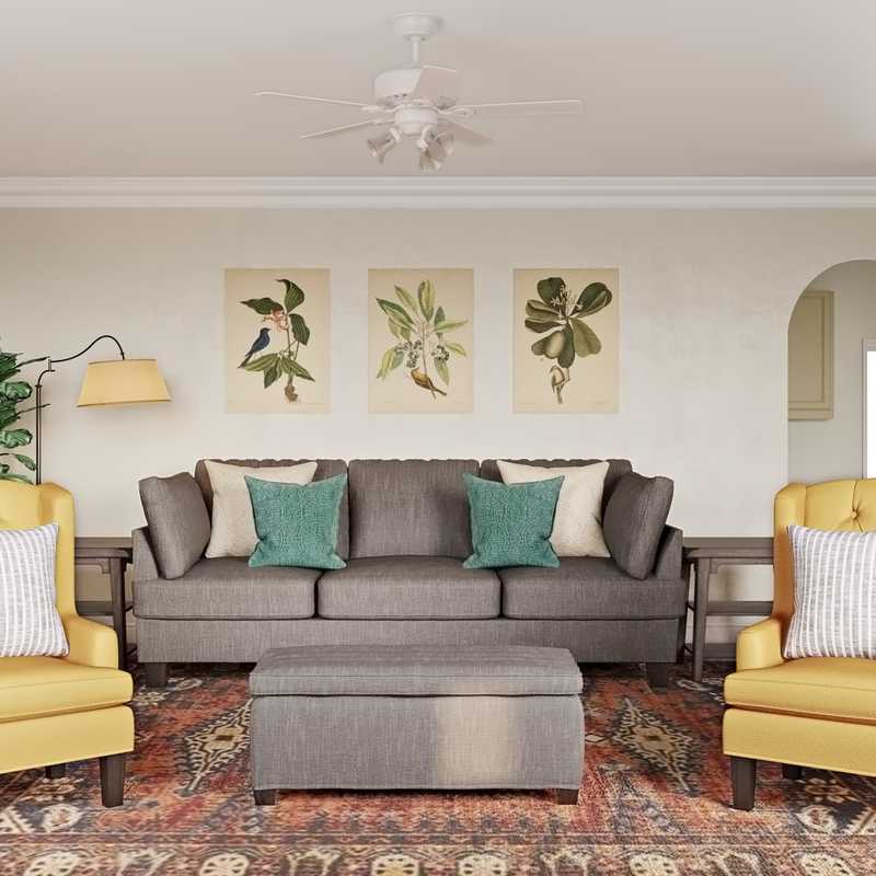 Classic, Farmhouse Living Room Design by Havenly Interior Designer Adrian
