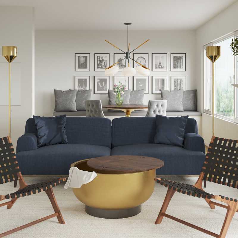 Modern, Glam, Farmhouse Living Room Design by Havenly Interior Designer Drew