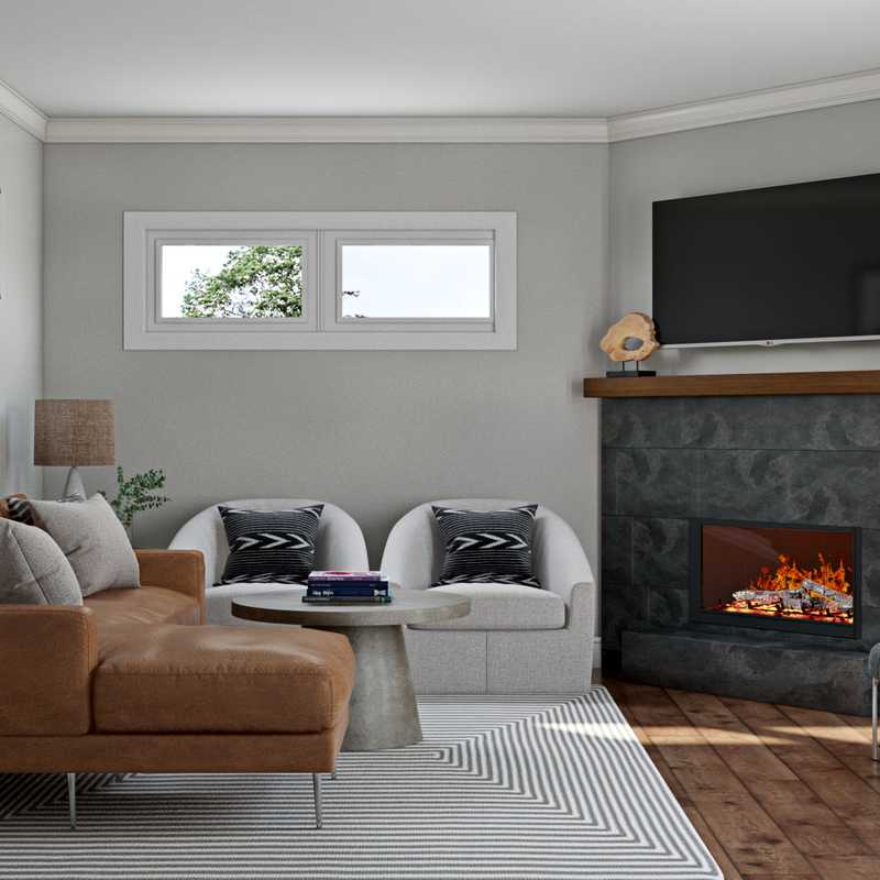Modern, Midcentury Modern Living Room Design by Havenly Interior Designer Brooke