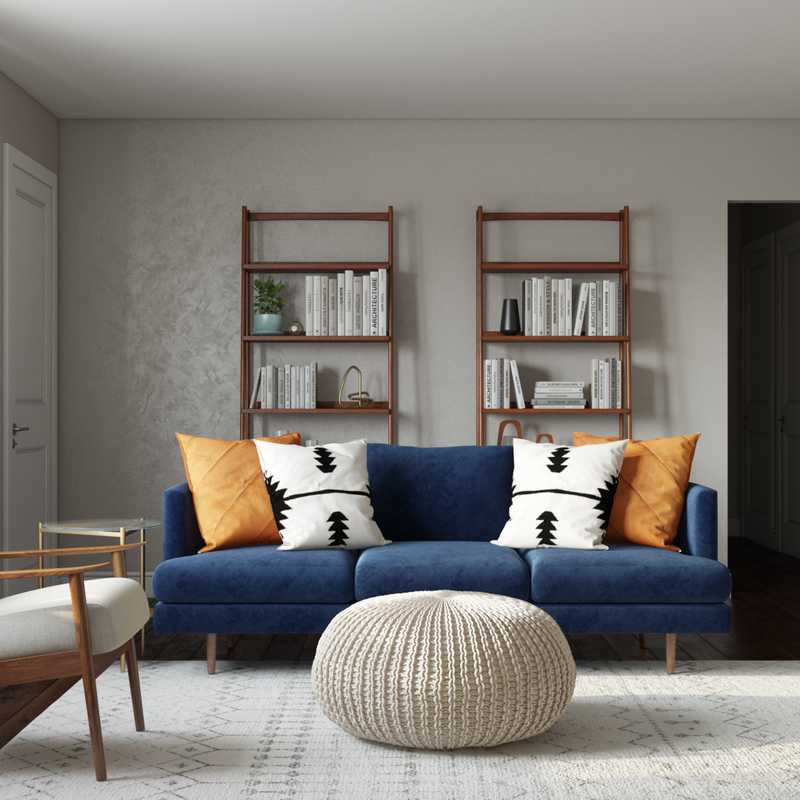 Midcentury Modern Living Room Design by Havenly Interior Designer Abigail