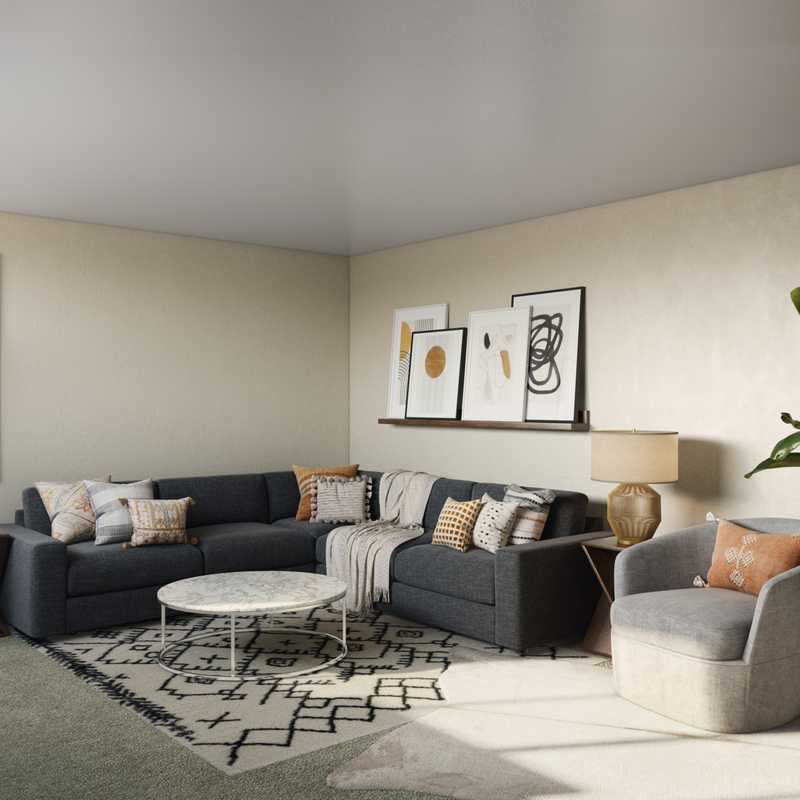 Bohemian Living Room Design by Havenly Interior Designer Kheirieh