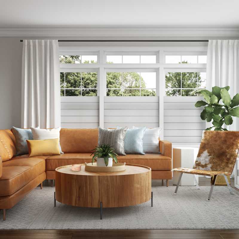 Contemporary, Coastal, Minimal, Scandinavian Living Room Design by Havenly Interior Designer Amanda