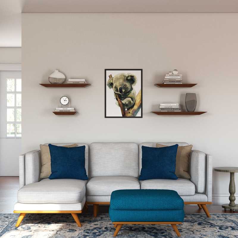 Modern, Bohemian, Midcentury Modern Living Room Design by Havenly Interior Designer Laura