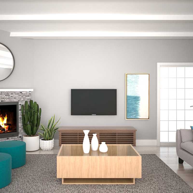 Transitional, Midcentury Modern Living Room Design by Havenly Interior Designer Savannah