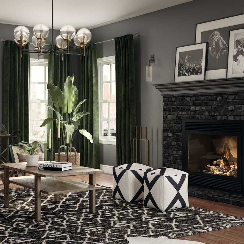 Contemporary, Glam Living Room Design by Havenly Interior Designer Matthew