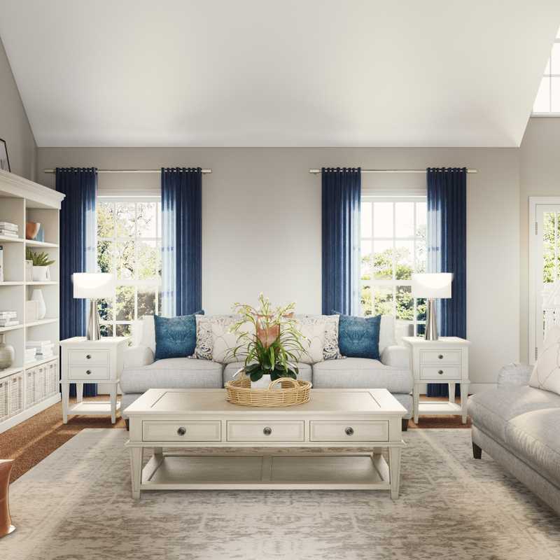 Classic, Farmhouse Living Room Design by Havenly Interior Designer Liliana