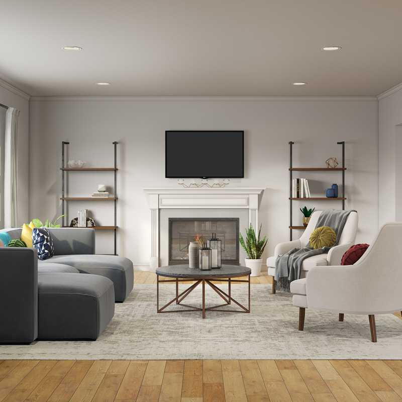 Bohemian, Glam, Midcentury Modern, Minimal Living Room Design by Havenly Interior Designer Janice
