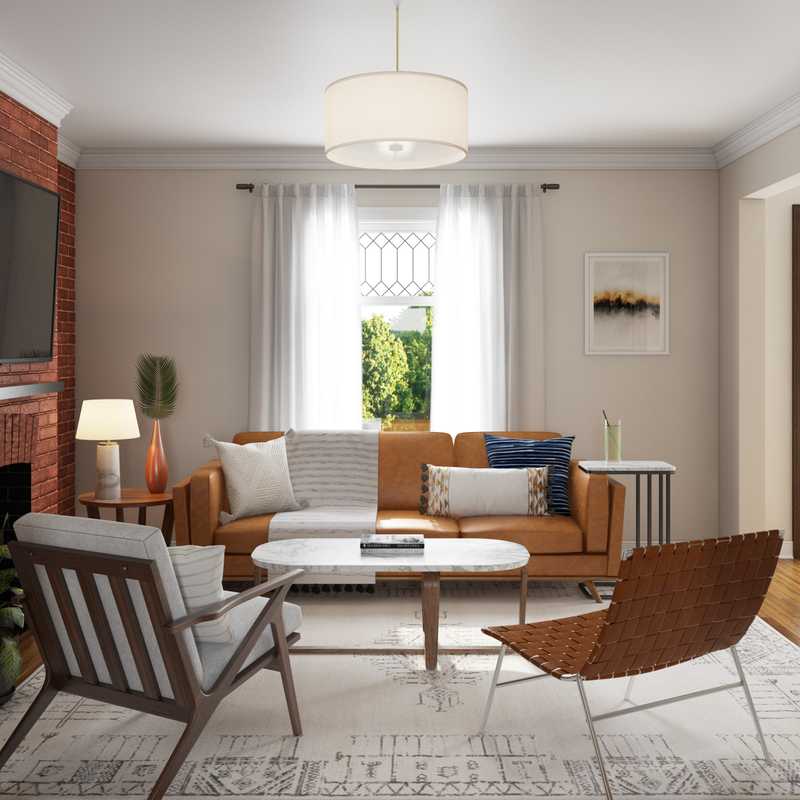 Modern, Bohemian Living Room Design by Havenly Interior Designer Michelle