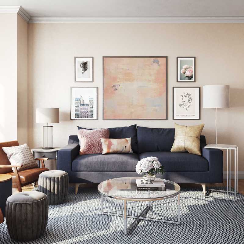 Contemporary, Midcentury Modern Living Room Design by Havenly Interior Designer Lisa