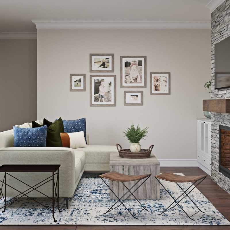 Farmhouse, Transitional Living Room Design by Havenly Interior Designer Kaity