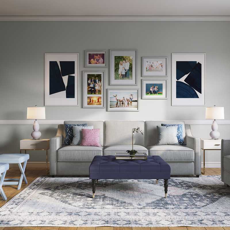 Classic, Preppy Living Room Design by Havenly Interior Designer Brooke