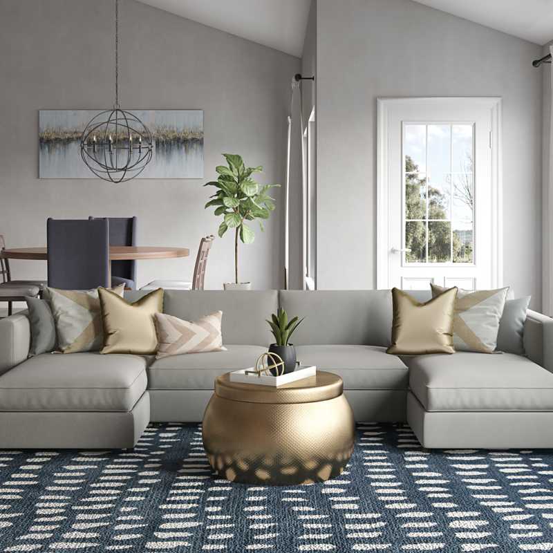 Modern, Eclectic Living Room Design by Havenly Interior Designer Lindsay
