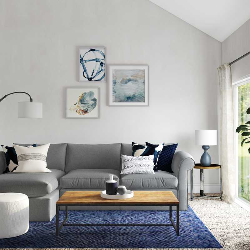 Contemporary Living Room Design by Havenly Interior Designer Kristine