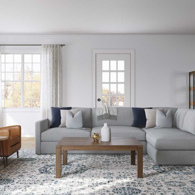 Modern, Rustic Living Room Design by Havenly Interior Designer Laura