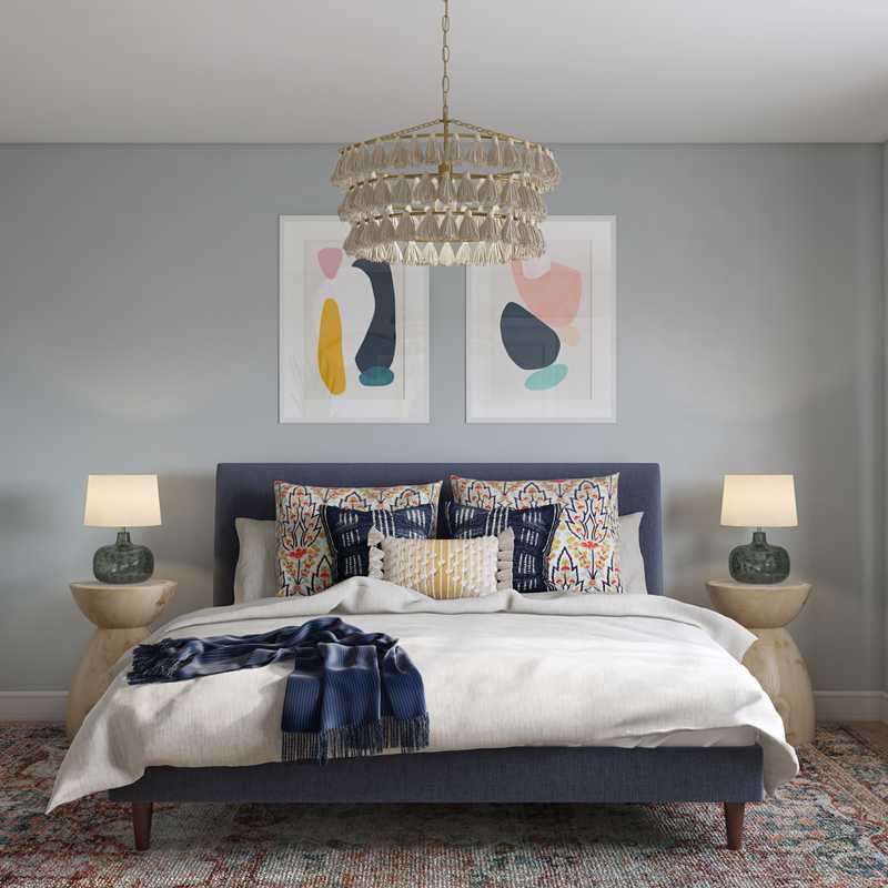 Eclectic, Bohemian, Global, Midcentury Modern, Scandinavian Bedroom Design by Havenly Interior Designer Rachel