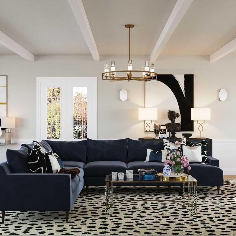 Glam Living Room Design by Havenly Interior Designer Melisa