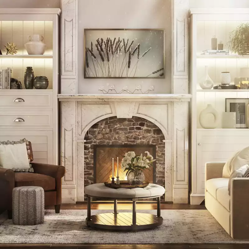 Modern, Bohemian, Transitional Living Room Design by Havenly Interior Designer Fendy