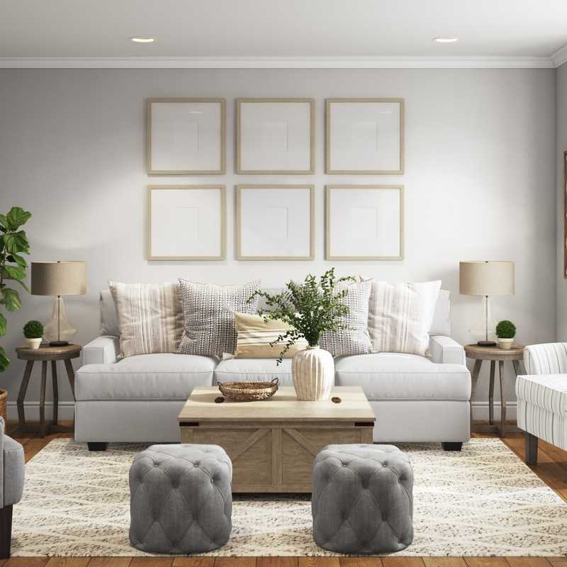 Classic, Farmhouse Living Room Design by Havenly Interior Designer Kaity