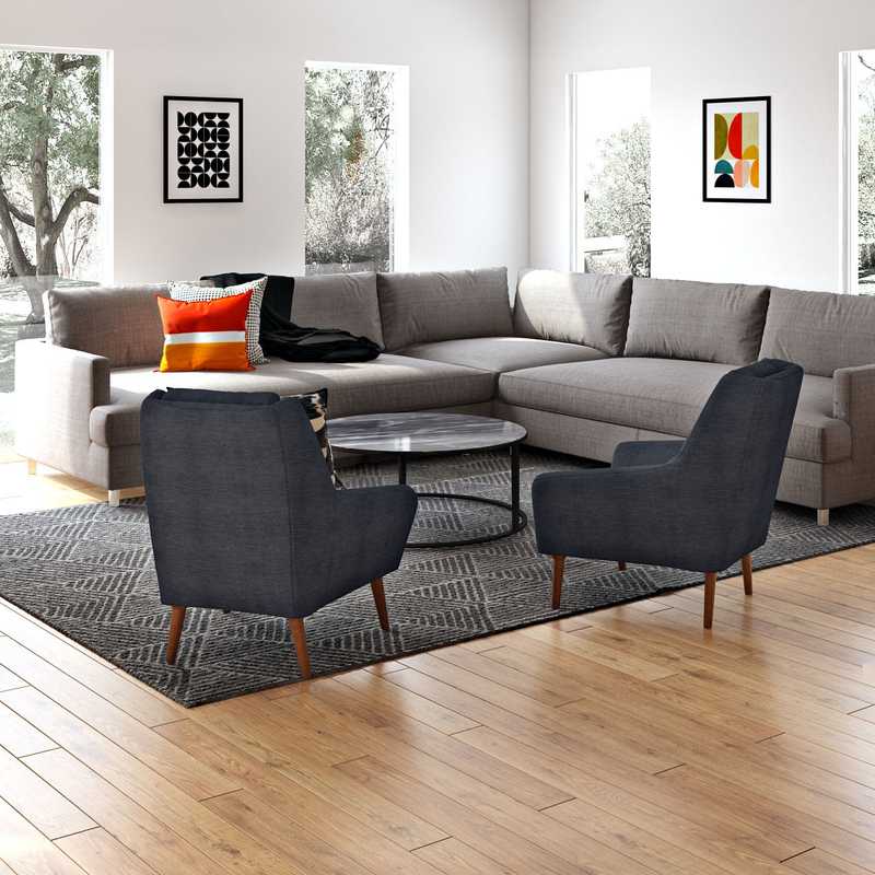 Eclectic, Midcentury Modern Living Room Design by Havenly Interior Designer Candace