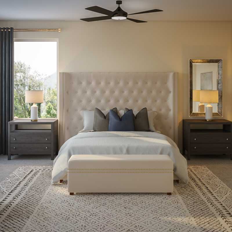 Glam, Transitional Bedroom Design by Havenly Interior Designer Paige