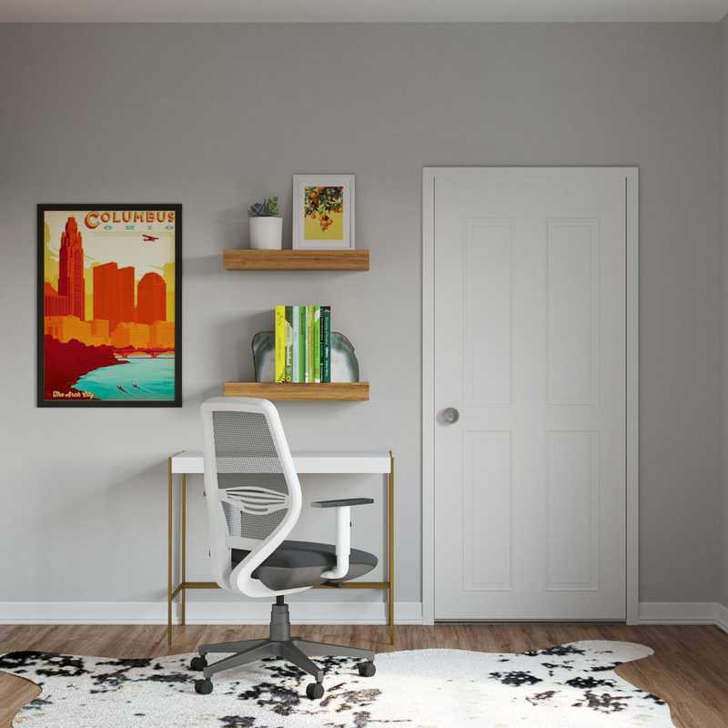 Contemporary, Transitional, Midcentury Modern Office Design by Havenly Interior Designer Kelly