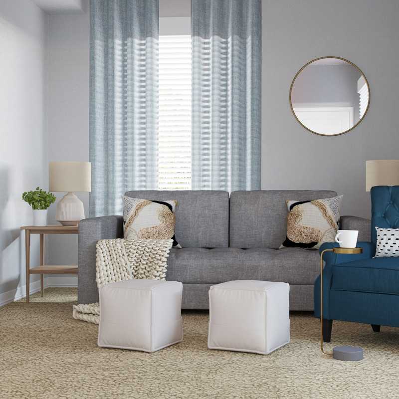 Contemporary, Midcentury Modern Living Room Design by Havenly Interior Designer Shelly