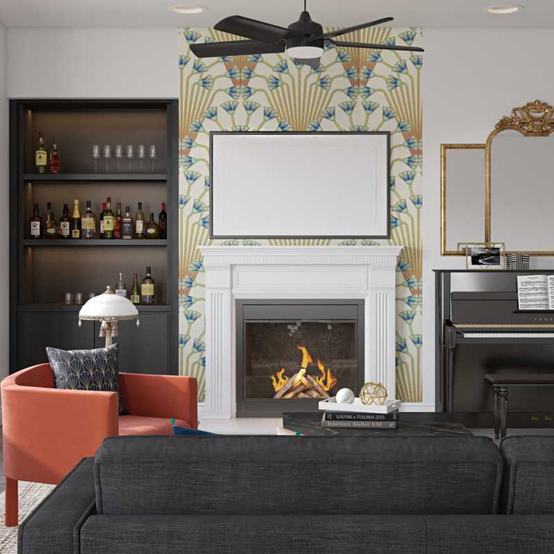 Modern, Classic, Eclectic, Glam, Vintage Living Room Design by Havenly Interior Designer Michela