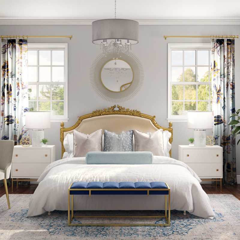 Glam, Traditional Bedroom Design by Havenly Interior Designer Lindsay