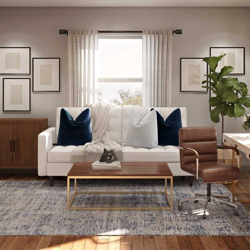 Farmhouse, Transitional Office Design by Havenly Interior Designer Tatiana