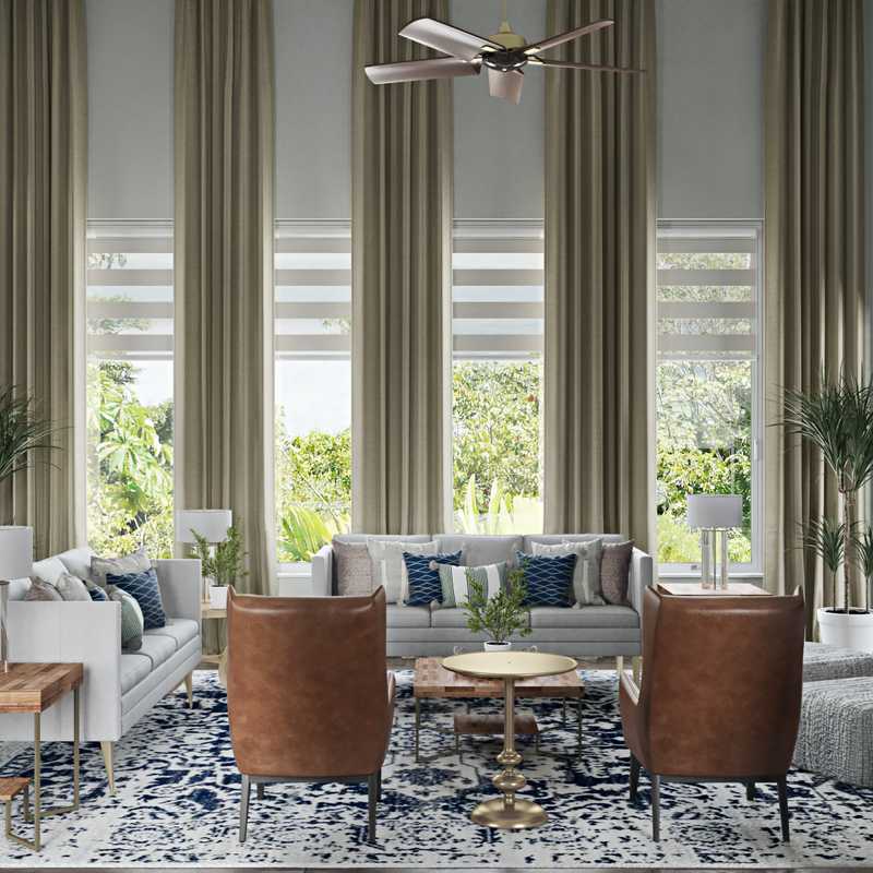 Traditional, Farmhouse Living Room Design by Havenly Interior Designer Levi