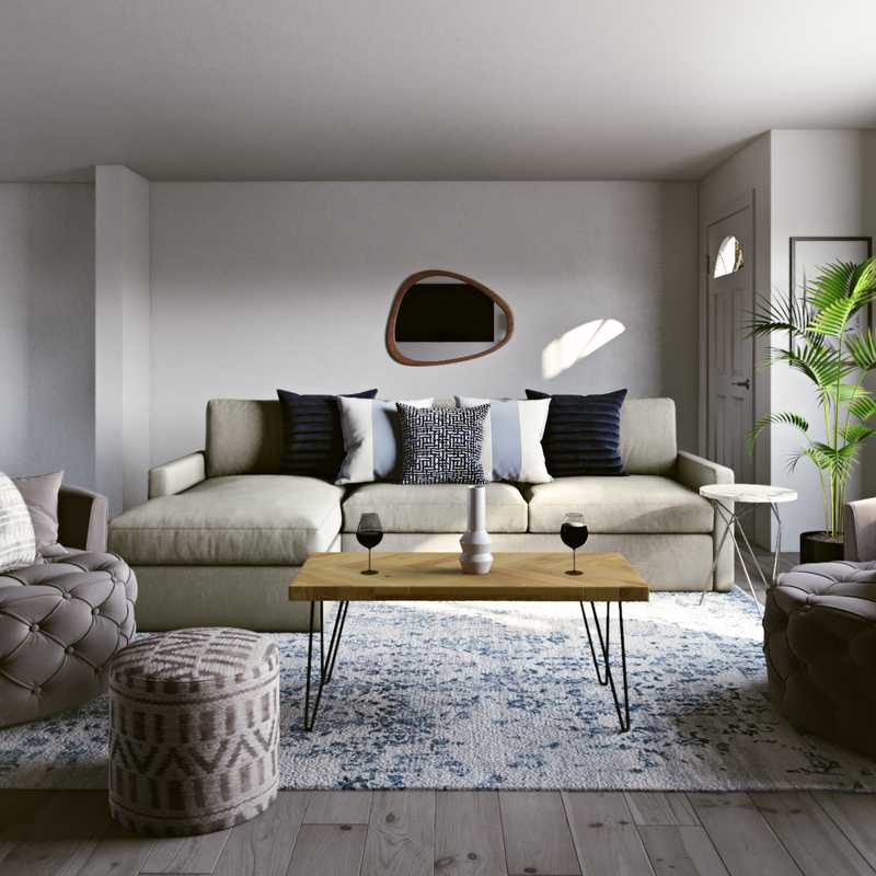 Modern, Minimal Living Room Design by Havenly Interior Designer Rania