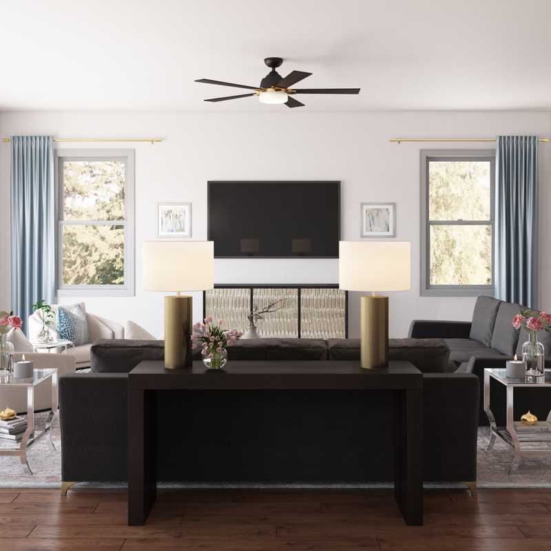 Modern, Glam, Transitional Living Room Design by Havenly Interior Designer Crystal