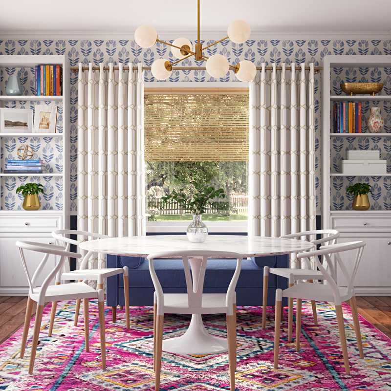 Contemporary, Modern, Eclectic, Preppy Dining Room Design by Havenly Interior Designer Tara